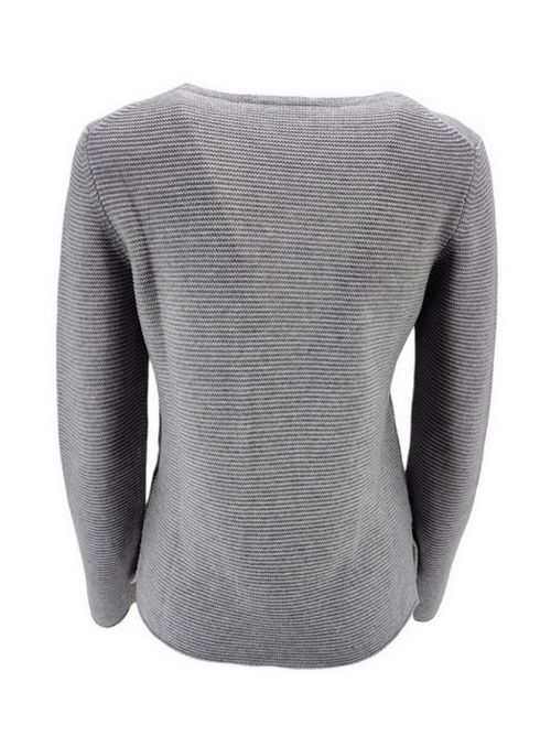 Gray wool crew neck sweater for women La fileria | 23268-14264052